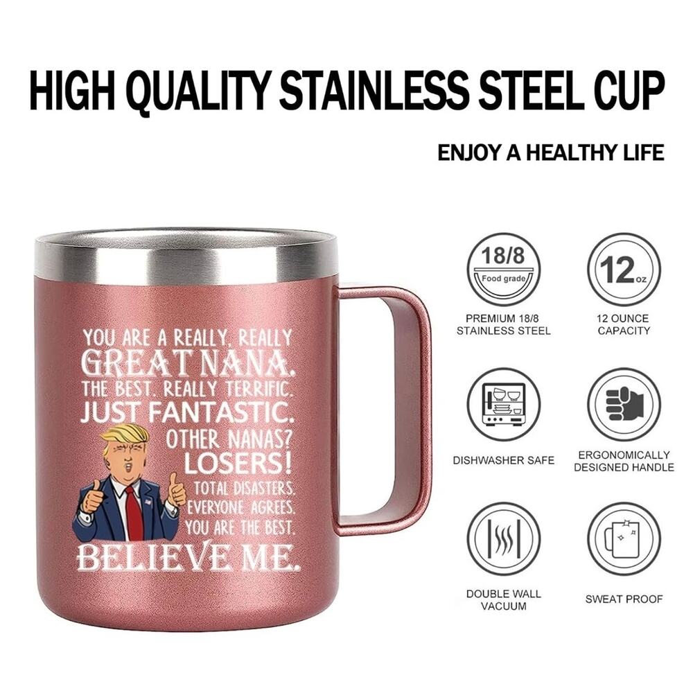 Gifts for Mom Trump Tumbler Funny Birthday Mother’s Day 12 OZ Rose Gold s16 - Picture 3 of 7
